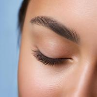 Nahaufnahme: natürliches Wimpernset
