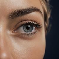Nahaufnahme: natürliches Wimpernset